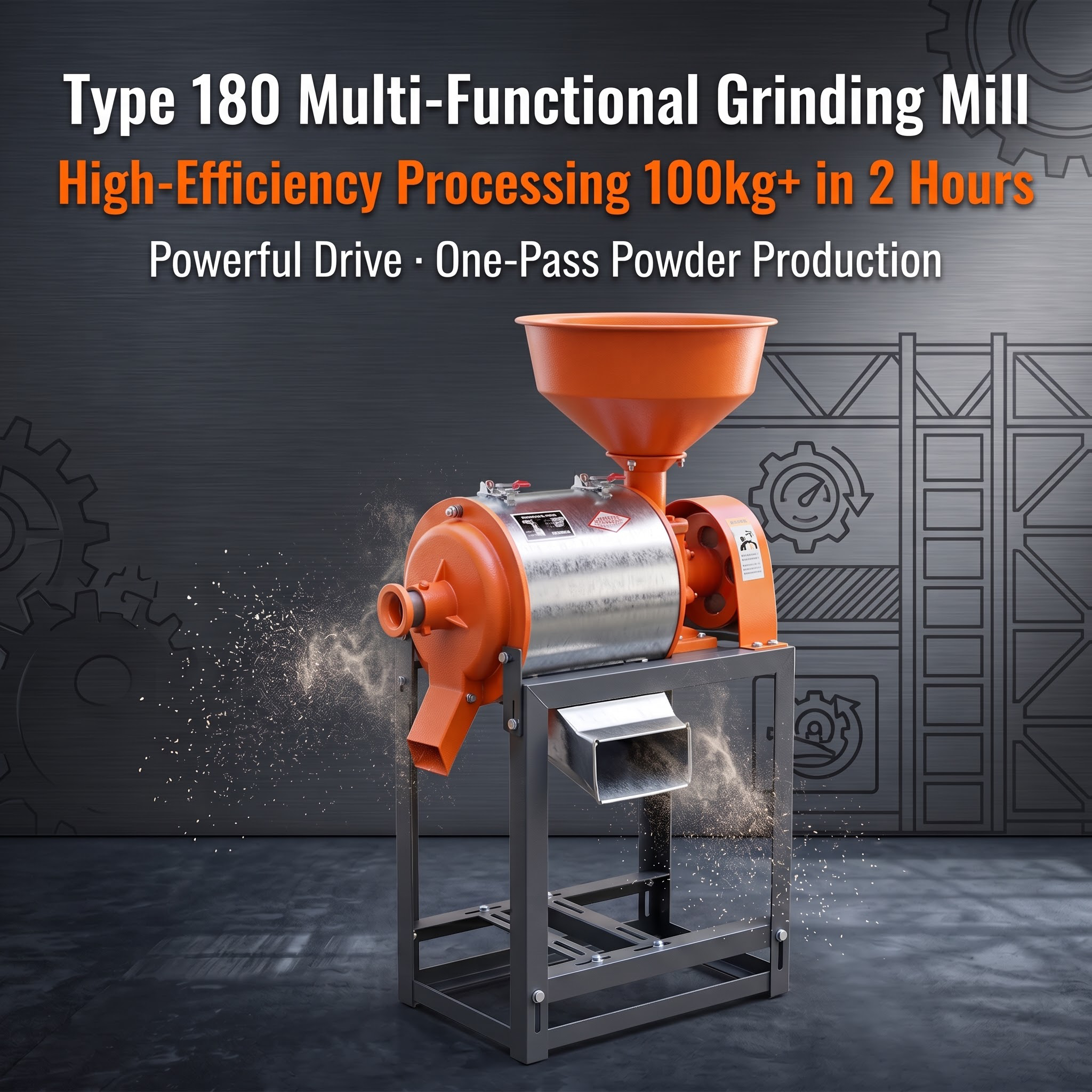 Type 180 multi-functional flour mill and grain grinder